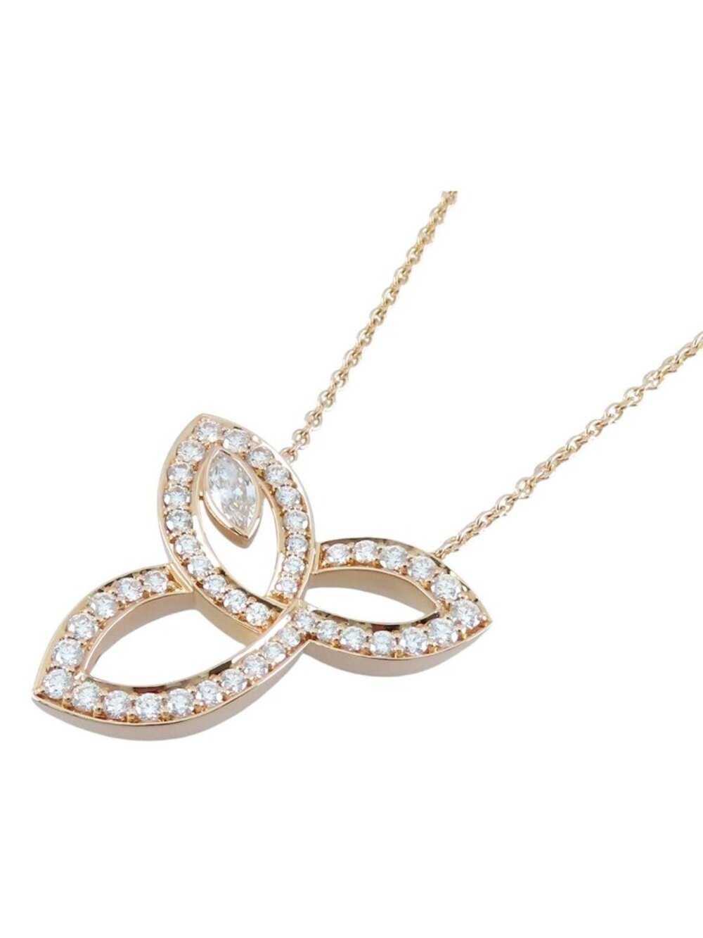 Harry Winston Lily Cluster Pendant Pink Gold 18k Diamond Marquise Cut Total